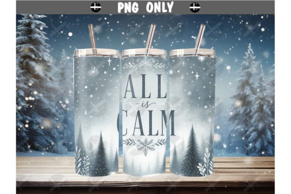 Christmas All is Calm Tumbler Wrap PNG Review