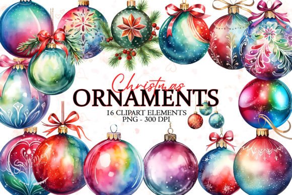 Christmas Balls, Rainbow Watercolor: A Review for Digital Sellers