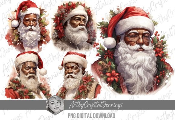Christmas Black Santa Claus Clipart PNG Review