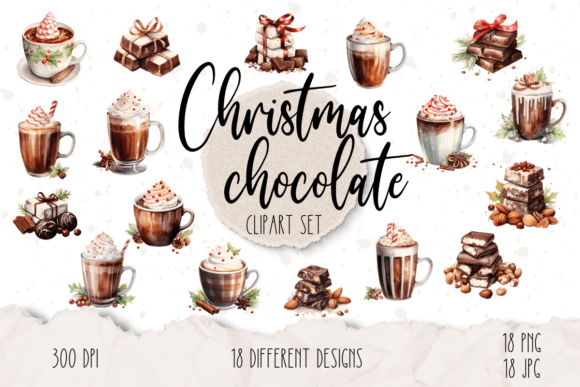 Christmas Chocolate Clipart for Seasonal Illustrations
