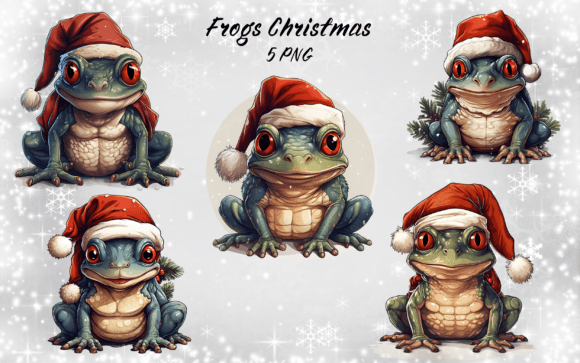 Christmas Frogs Sublimation Bundle: A Designer's Review of Festive Illustrations