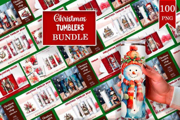 Christmas Tumblers Wrap MEGA Bundles: Festive Illustrations for Handmade Creators