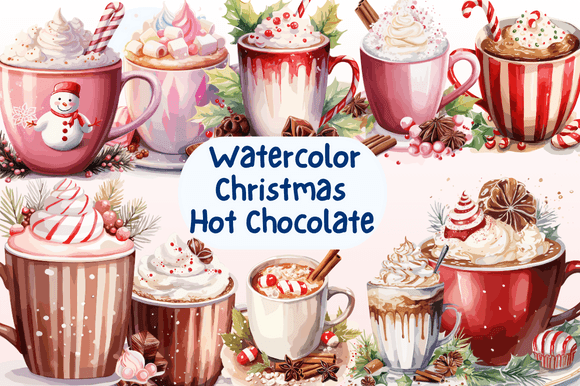 Christmas Watercolor Hot Chocolate Illustrations Review