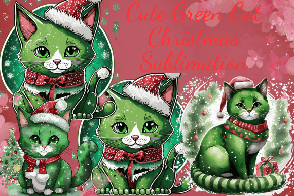 Cute Green Cat Christmas Sublimation: A Review for Illustrations Sellers