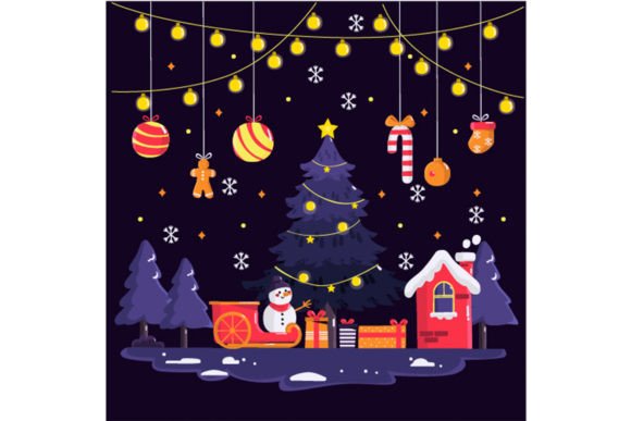 Flat City Background with Christmas Review