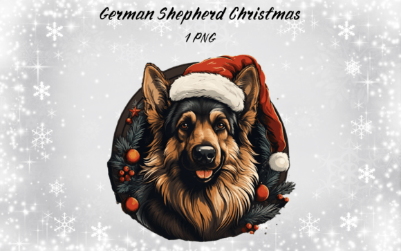 German Shepherd Christmas Illustrations Review
