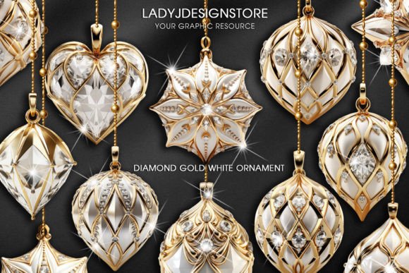 Gold and White Christmas Clipart Review for Modern Illustrations