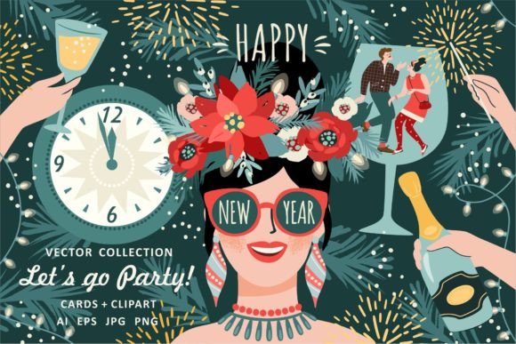 Let s Go Christmas Party Illustrations for Modern Blogs