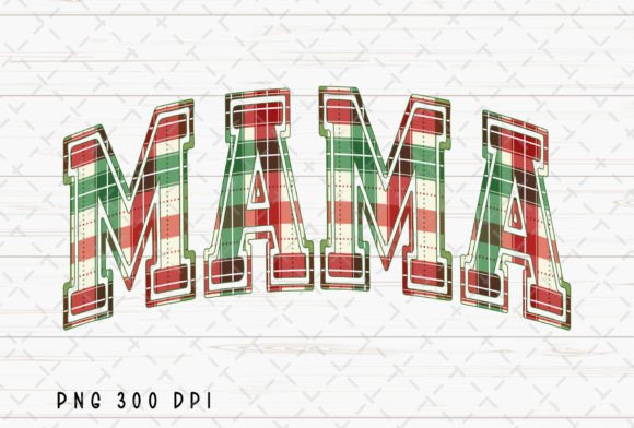 Mama Christmas Plaid Retro Mom PNG for Illustrations