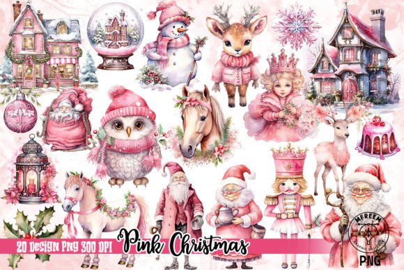 Pink Christmas Sublimation Clipart PNG Review