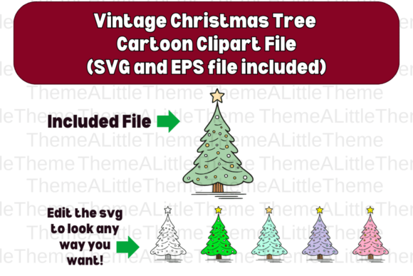 Retro Christmas Tree SVG EPS Editable for Illustrations