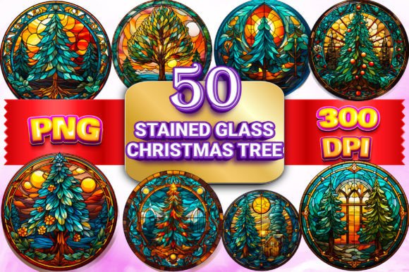 Stained Glass Christmas Tree Clip Art 2 Review for Illustrations
