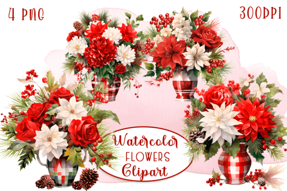 Watercolor Clipart - CHRISTMAS TIME Review for Illustrations