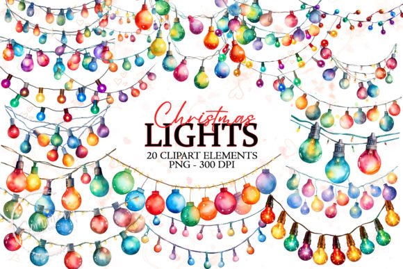 Watercolor Colorful Christmas Lights: A Review for Sellers